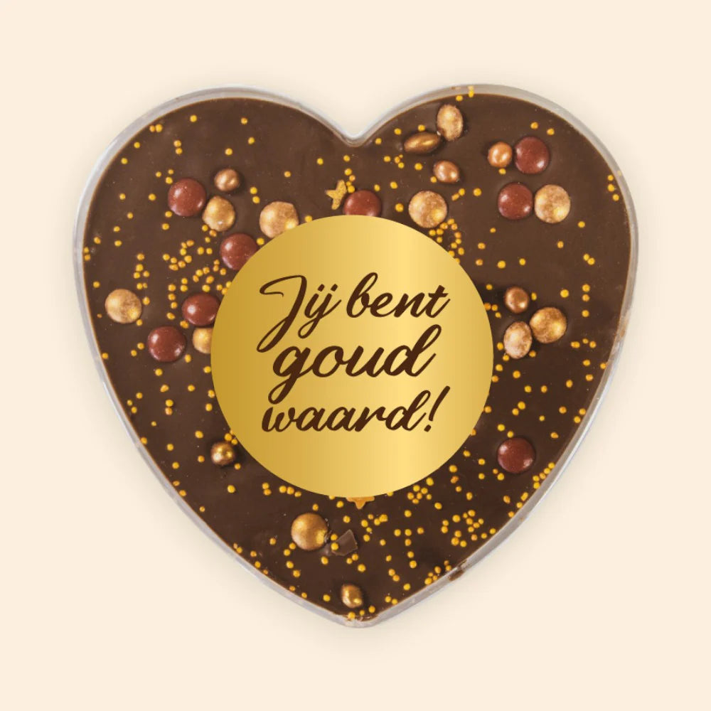 Chocoladehart "Jij bent goud waard!"