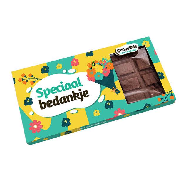 Cadeaudoos chocoladereep Bedankje