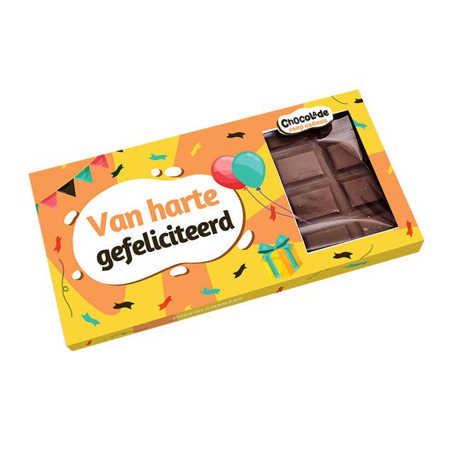 Cadeaudoos chocoladereep Gefeliciteerd