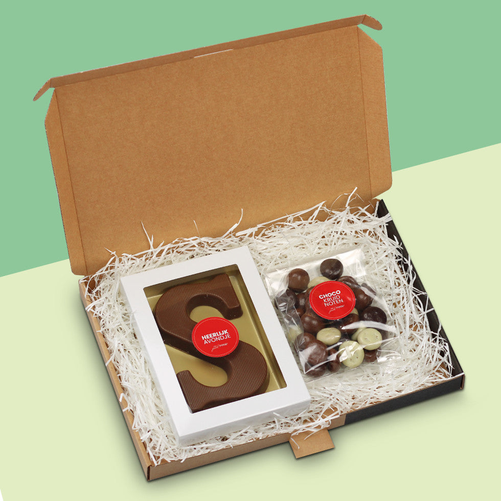 Chocoladeletter S - 135 gram - chocolade pepernoten