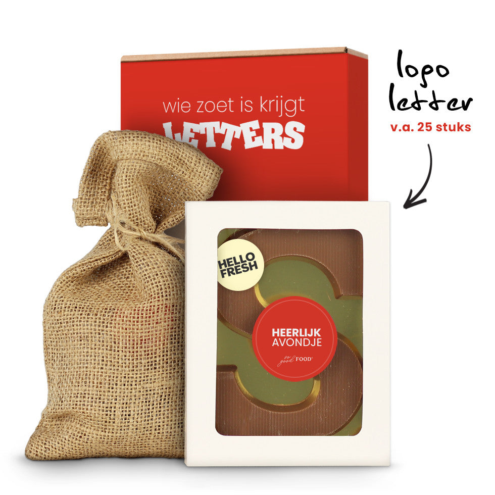 Chocoladeletter S met logo - 135 gram