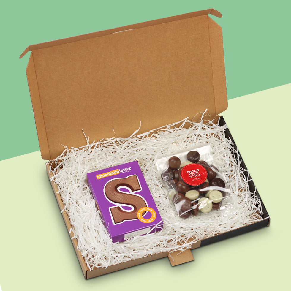 Fairtrade chocoladeletter S - 80 gram - chocolade pepernoten