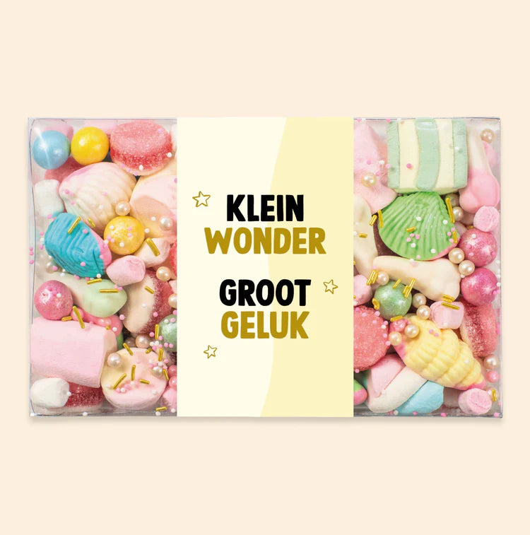 Snoepcadeau "Klein wonder groot geluk"